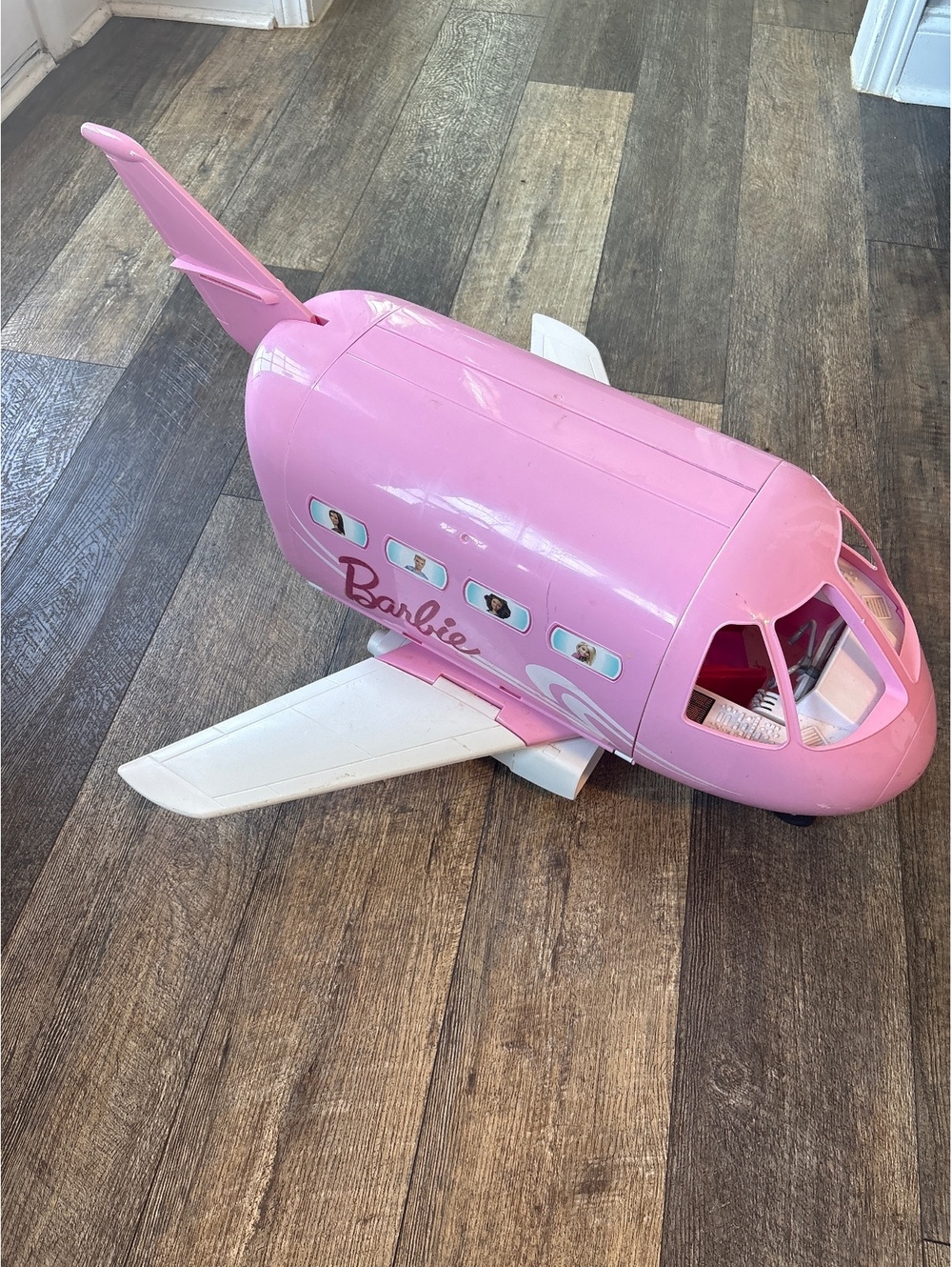 Vintage Large 1999 Mattle Barbie Pink Play set Airplane Toy Fold Out Girls Kids